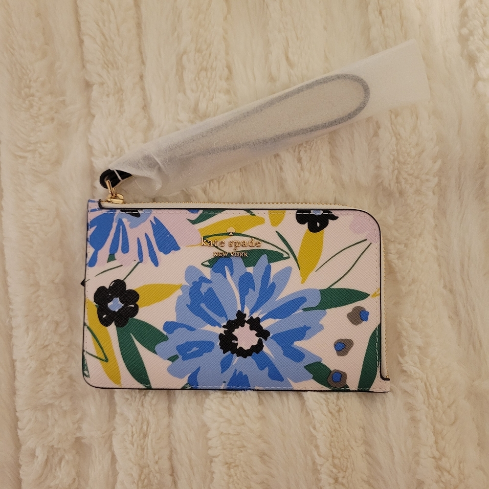 NWT Kate Spade Floral Wristlet - Blue and Green